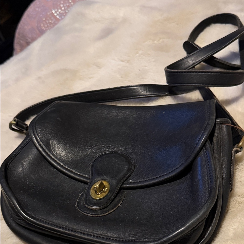 Coach Black Leather Crossbody Bag with Gold Hardware - Picture 3 of 3
